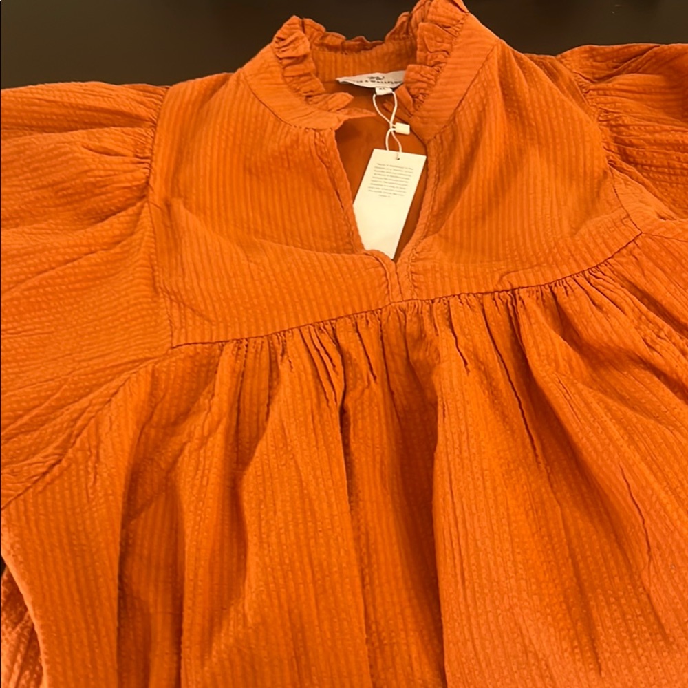 Orange Ruffled Blouse